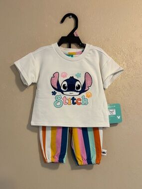 NWT Disney Baby Lilo & Stitch Viscose French Terry Pant Set sz 0-3m